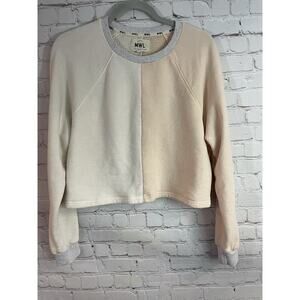 Madewell MWL Airyterry Colorblock Cropped Sweatshirt Size Small Crop
